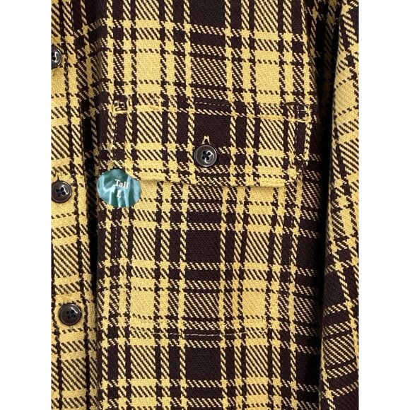 NWT LL Bean 1912 Overshirt Men’s L Tall Slightly Fitted Mustard Brown Plaid Jac - Picture 5 of 16